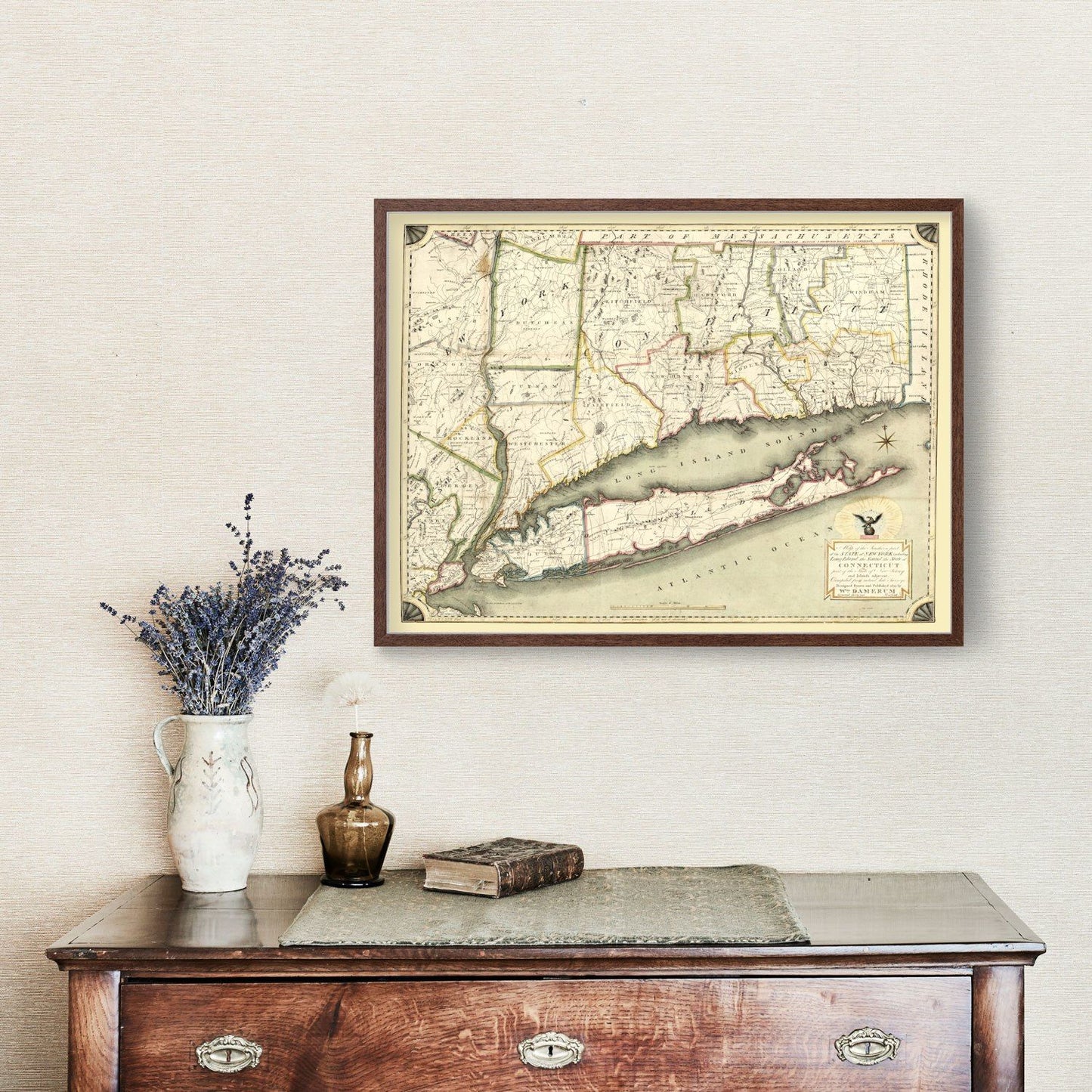 Vintage Map of New York State, 1815