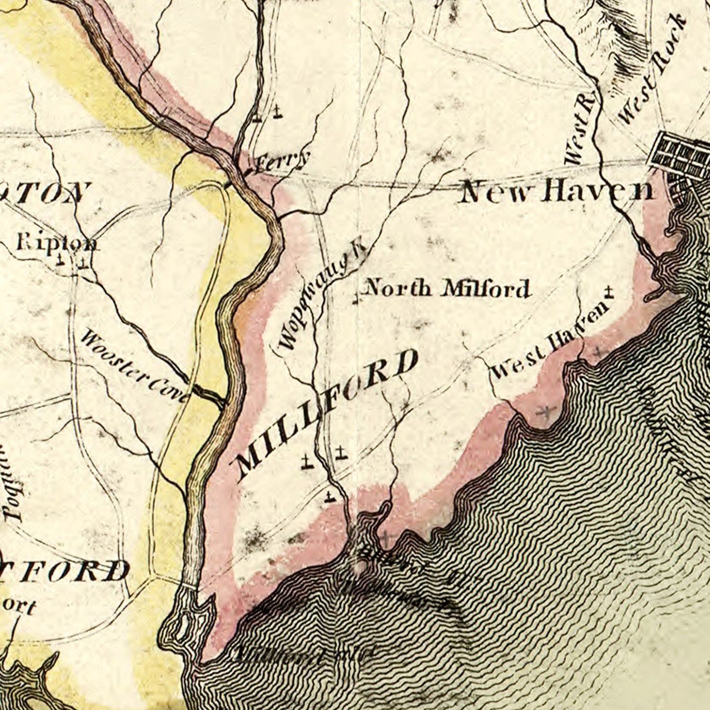 Vintage Map of New York State, 1815