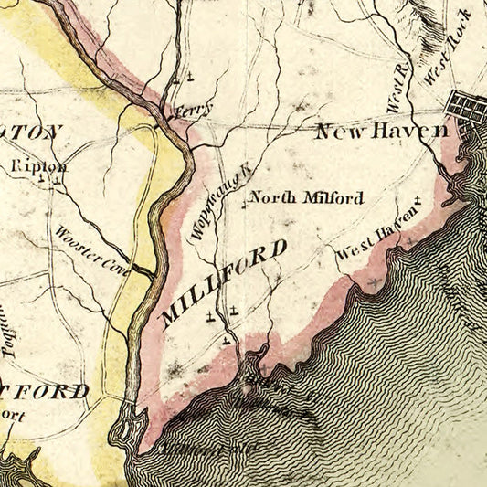 Vintage Map of New York State, 1815