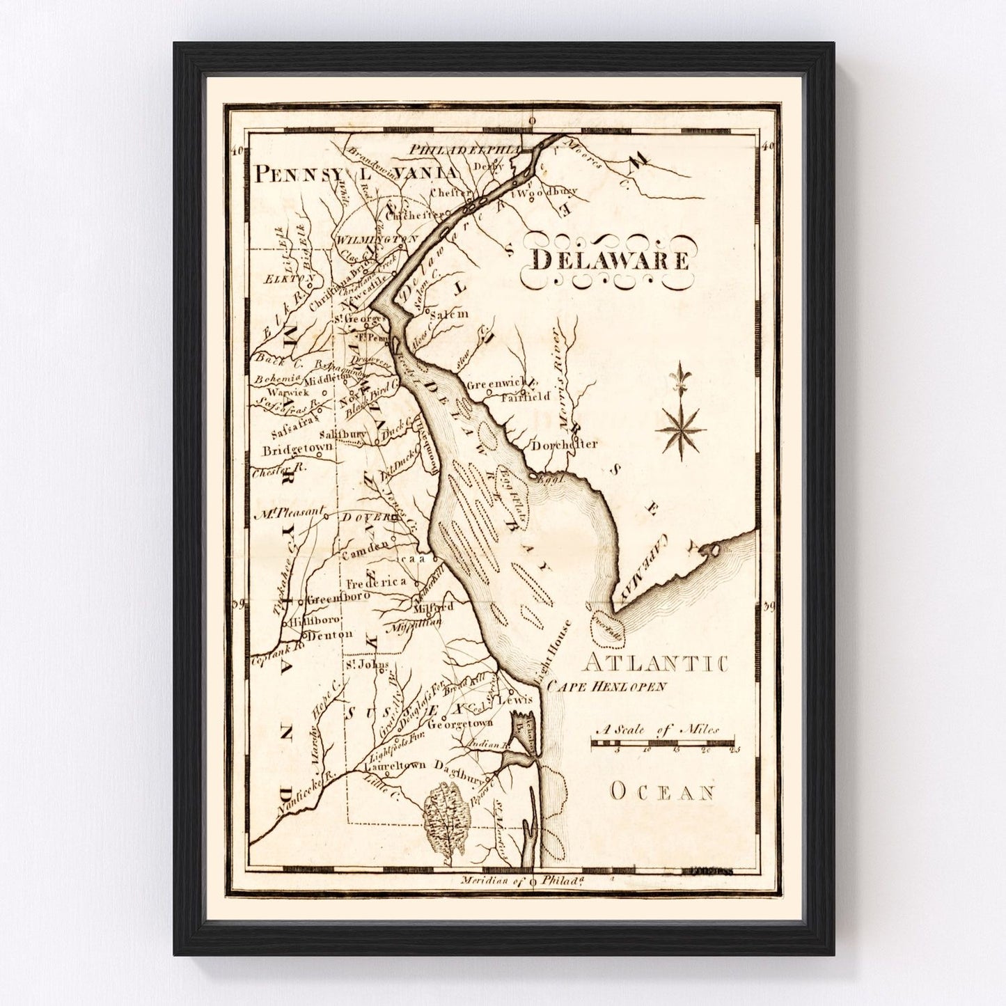 vintage map of Delaware, 1795