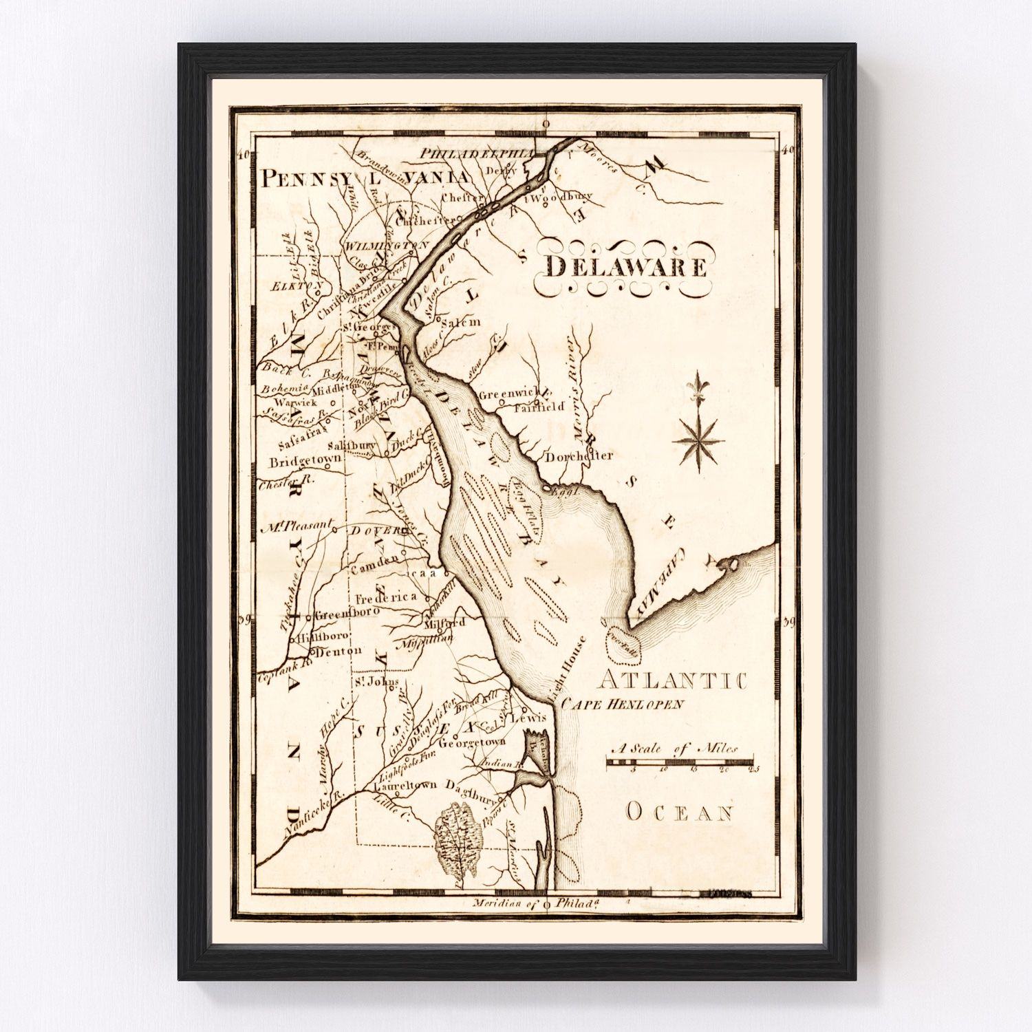 vintage map of Delaware, 1795