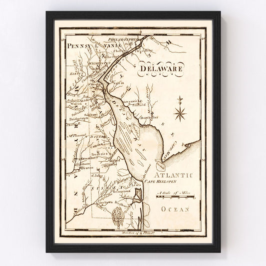 vintage map of Delaware, 1795