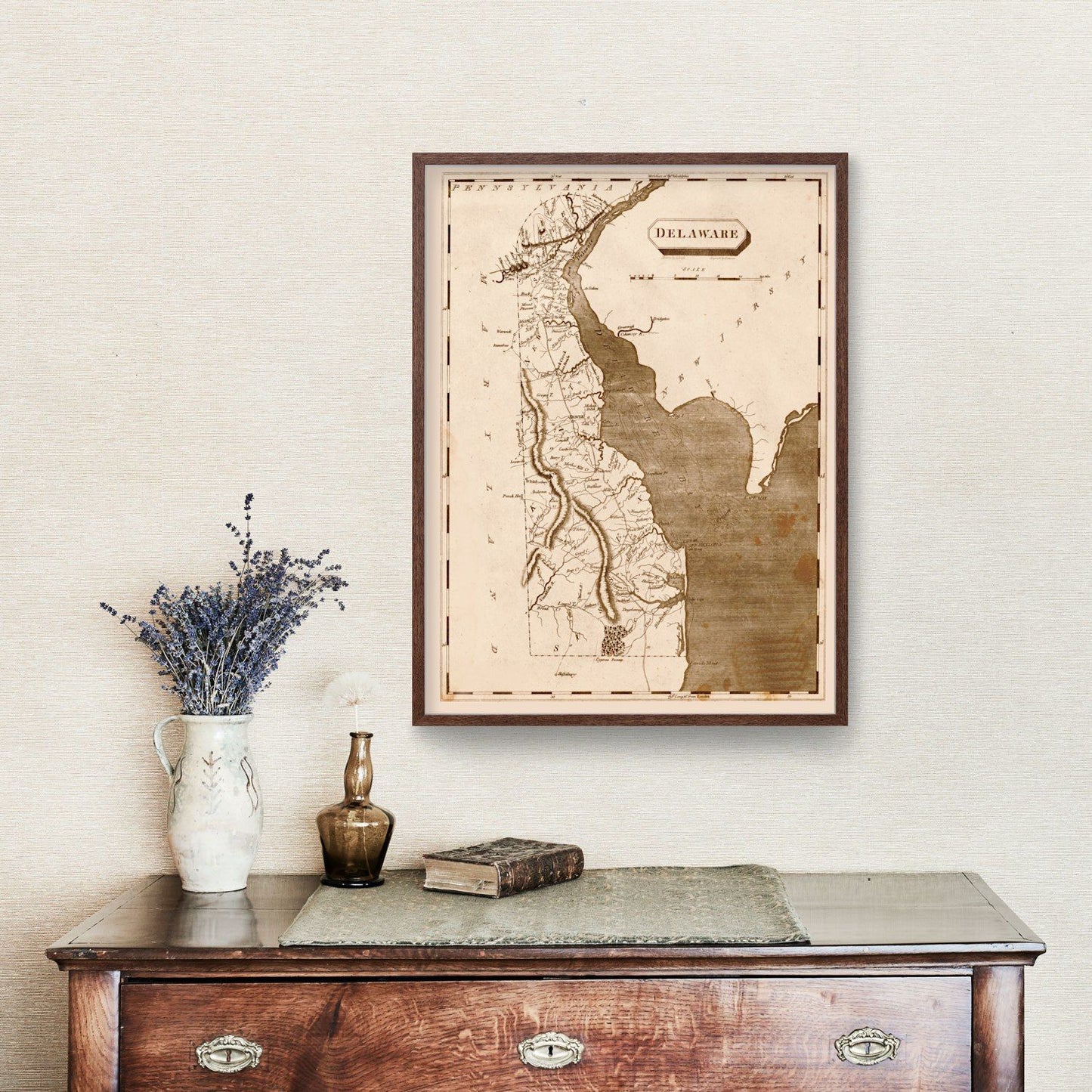 Vintage Map of Delaware, 1804