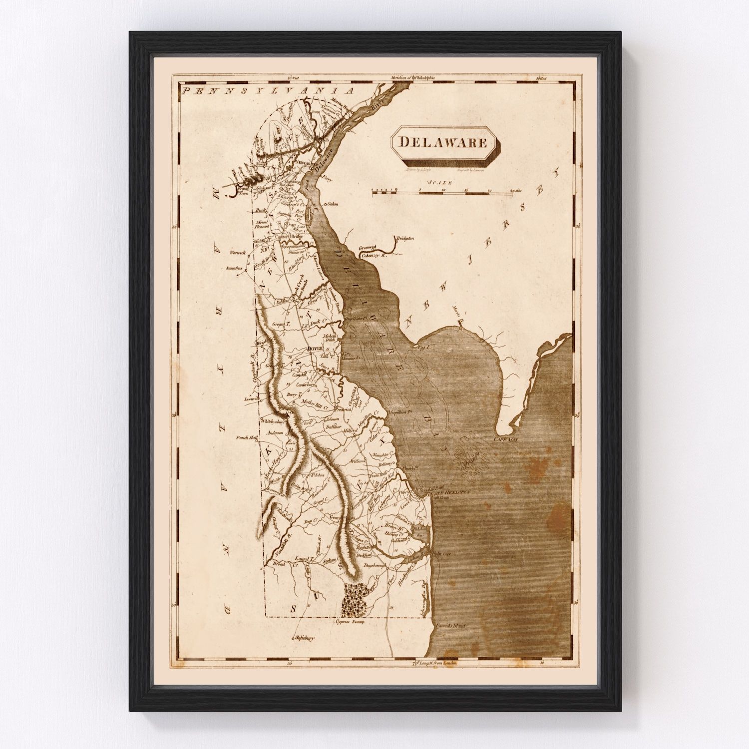 Vintage map of Delaware, 1804