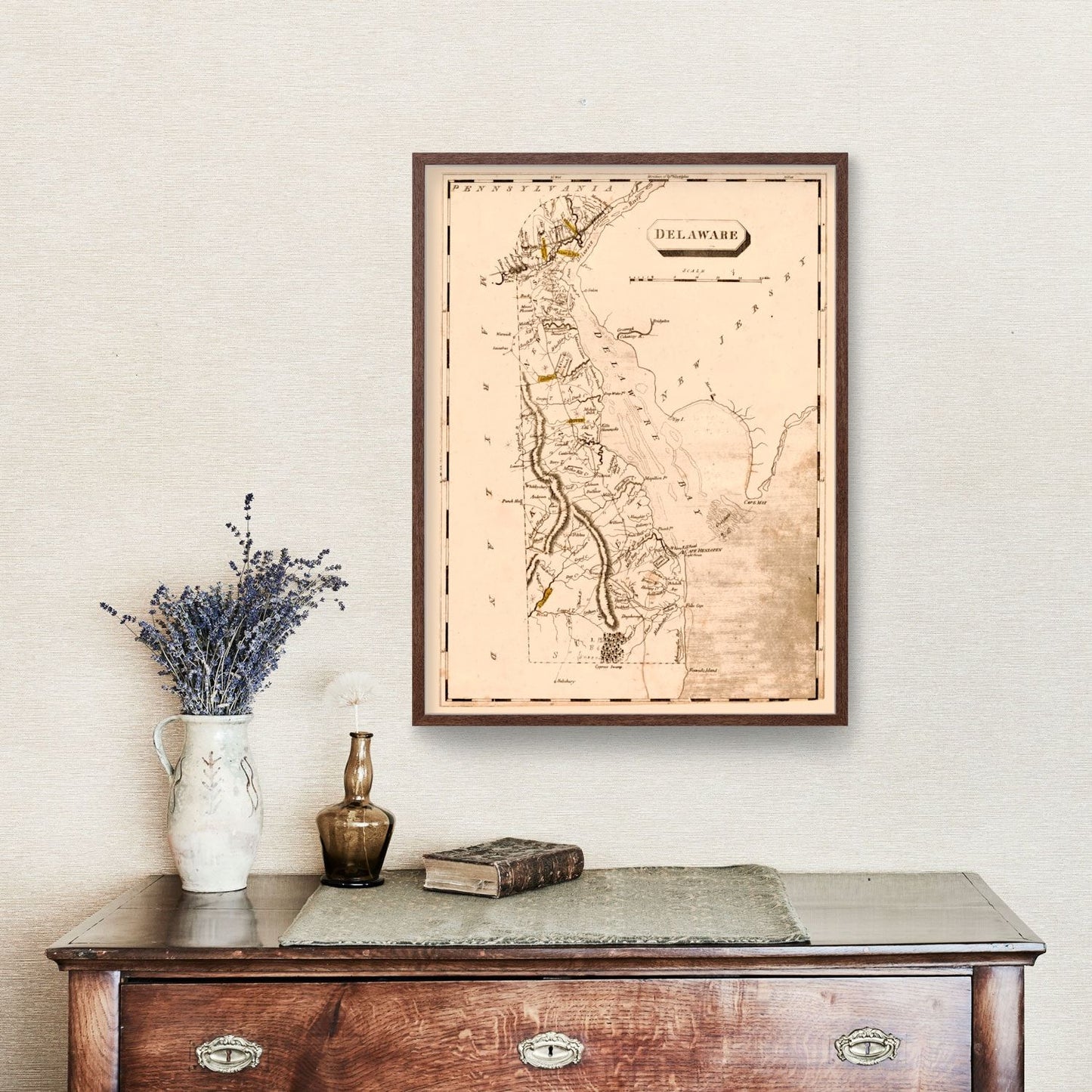 Vintage Map of Delaware, 1812