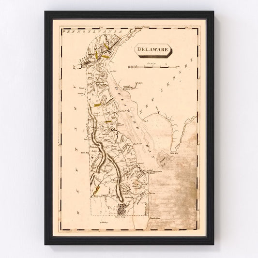 vintage map of Delaware, 1812