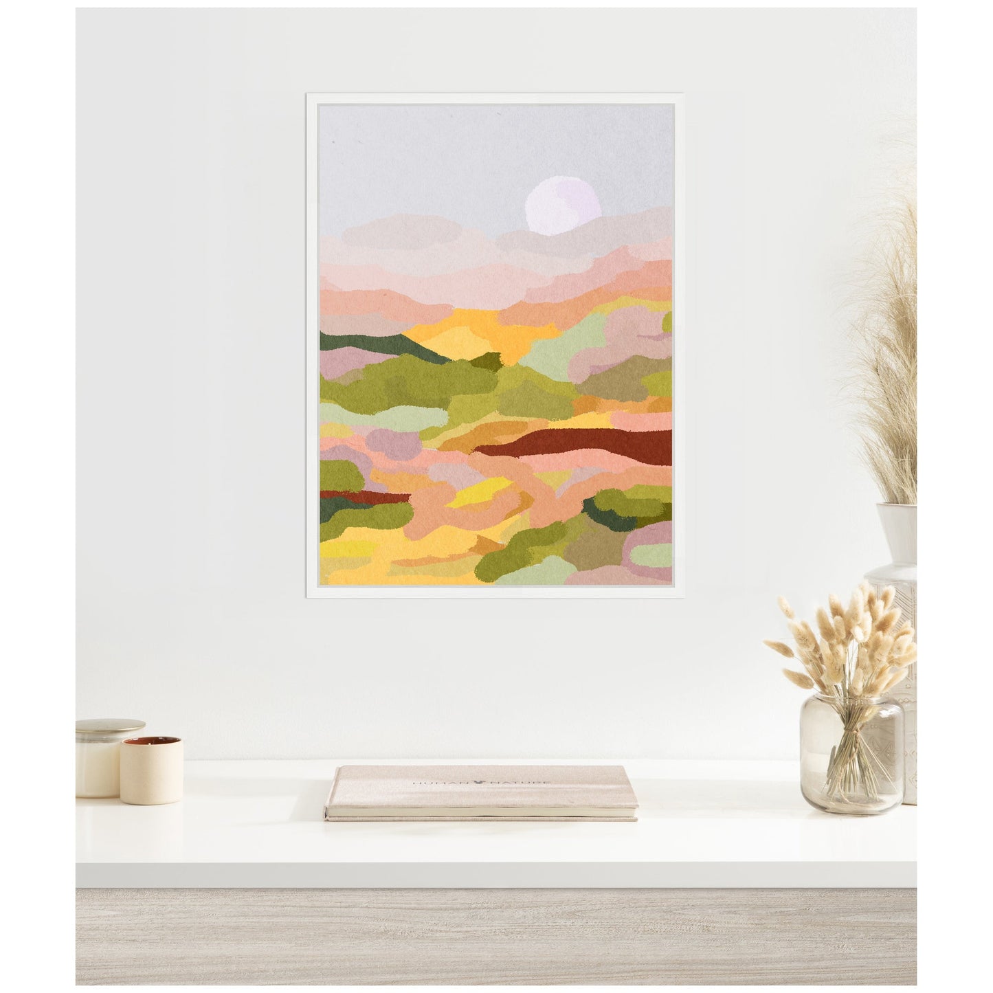 Golden Hills Landscape Framed Canvas Wall Art