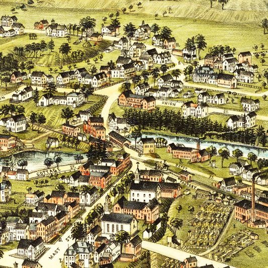 Vintage Map of Goffstown, New Hampshire, 1887
