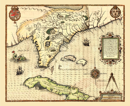 Vintage Map of Florida 1591