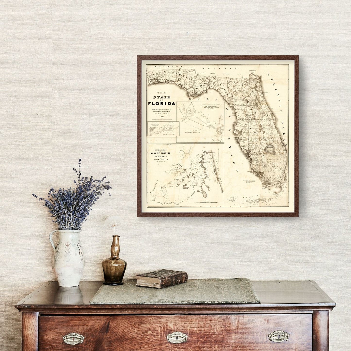 Vintage Map of Florida 1846