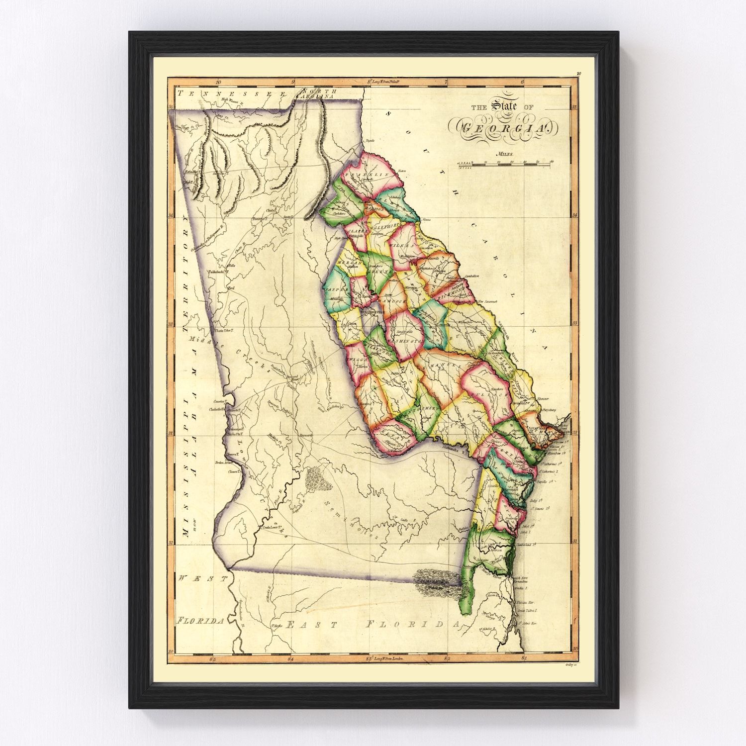 Vintage map of Georgia, 1810