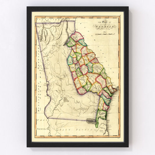 Vintage map of Georgia, 1810