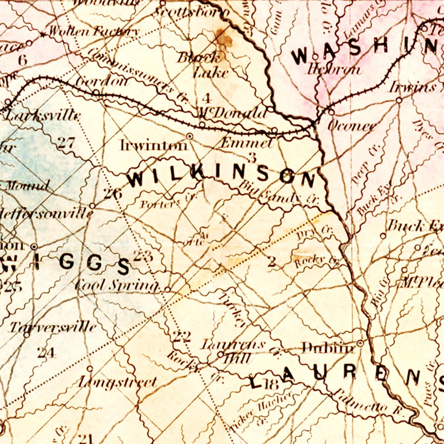 Vintage Map of Georgia, 1848