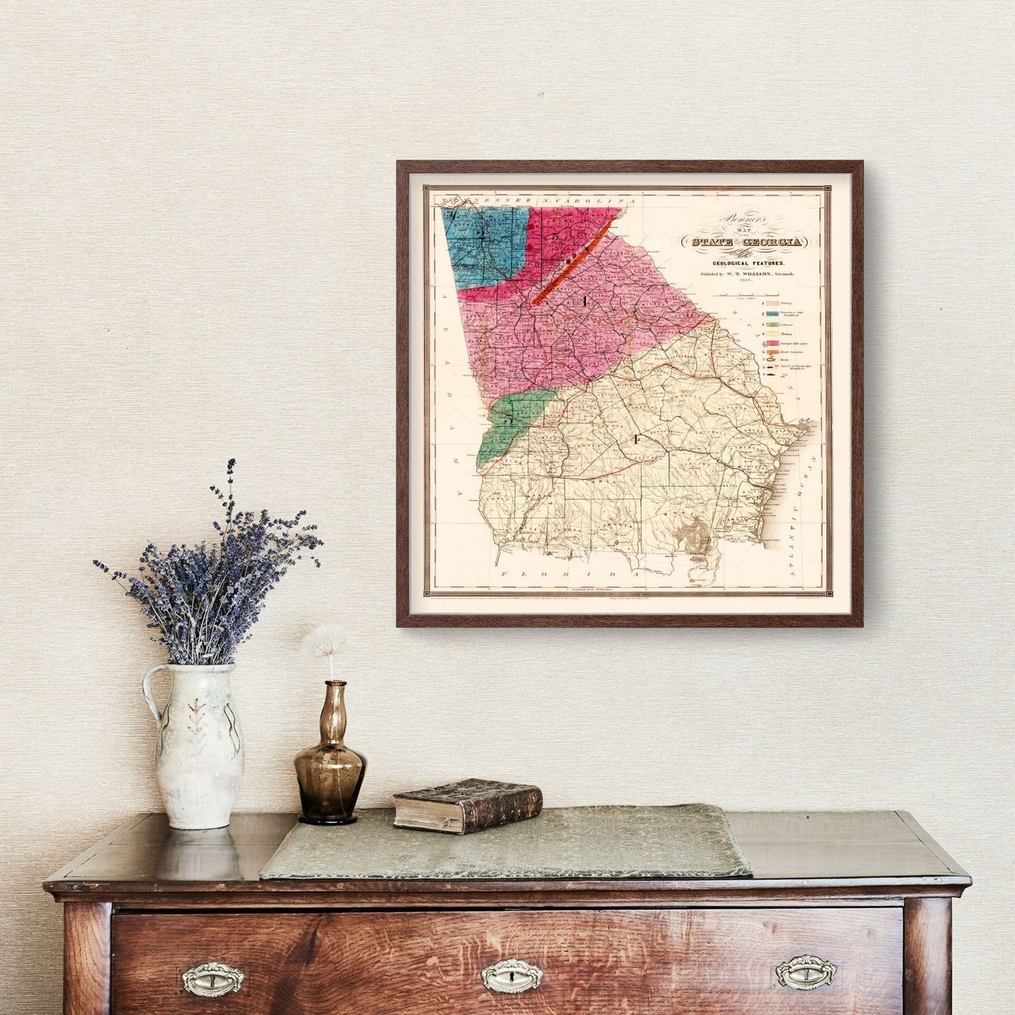 Vintage Map of Georgia, 1849