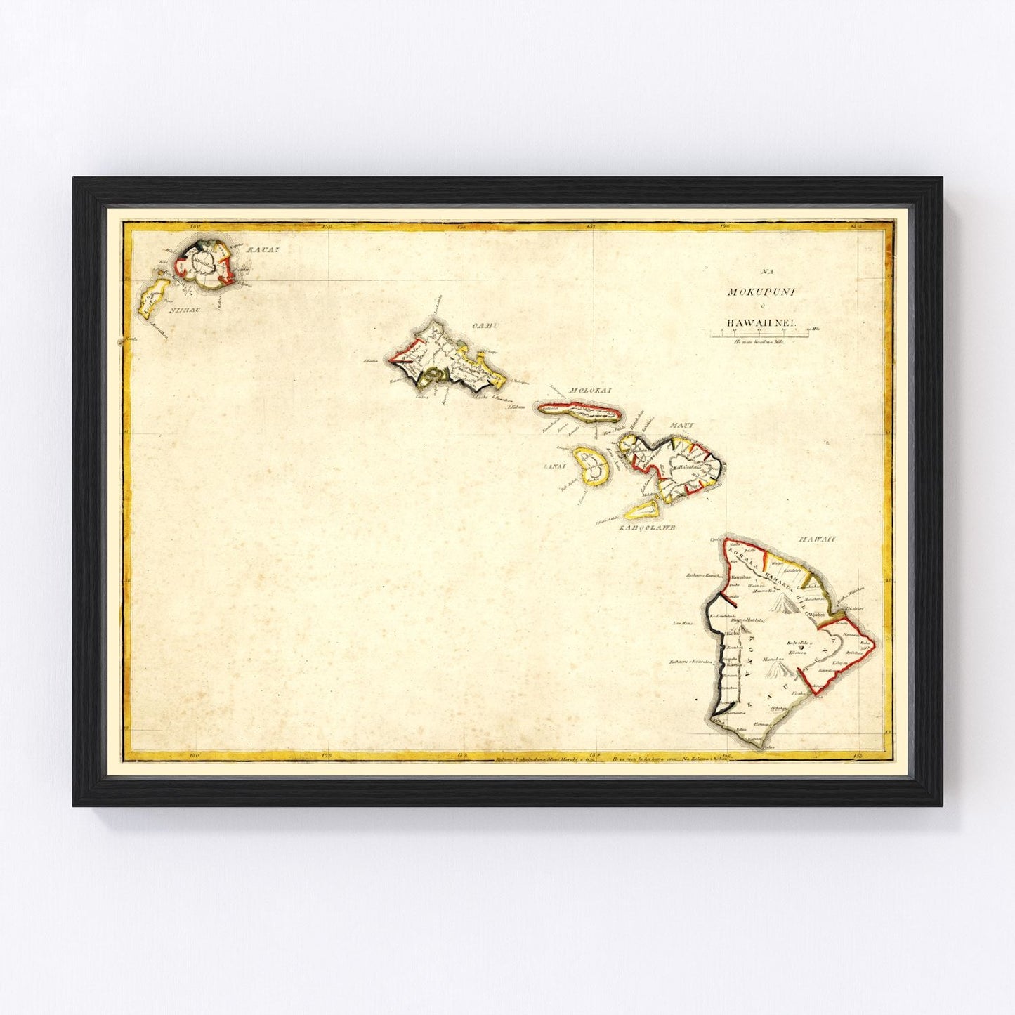 Vintage map of Hawaii, 1893