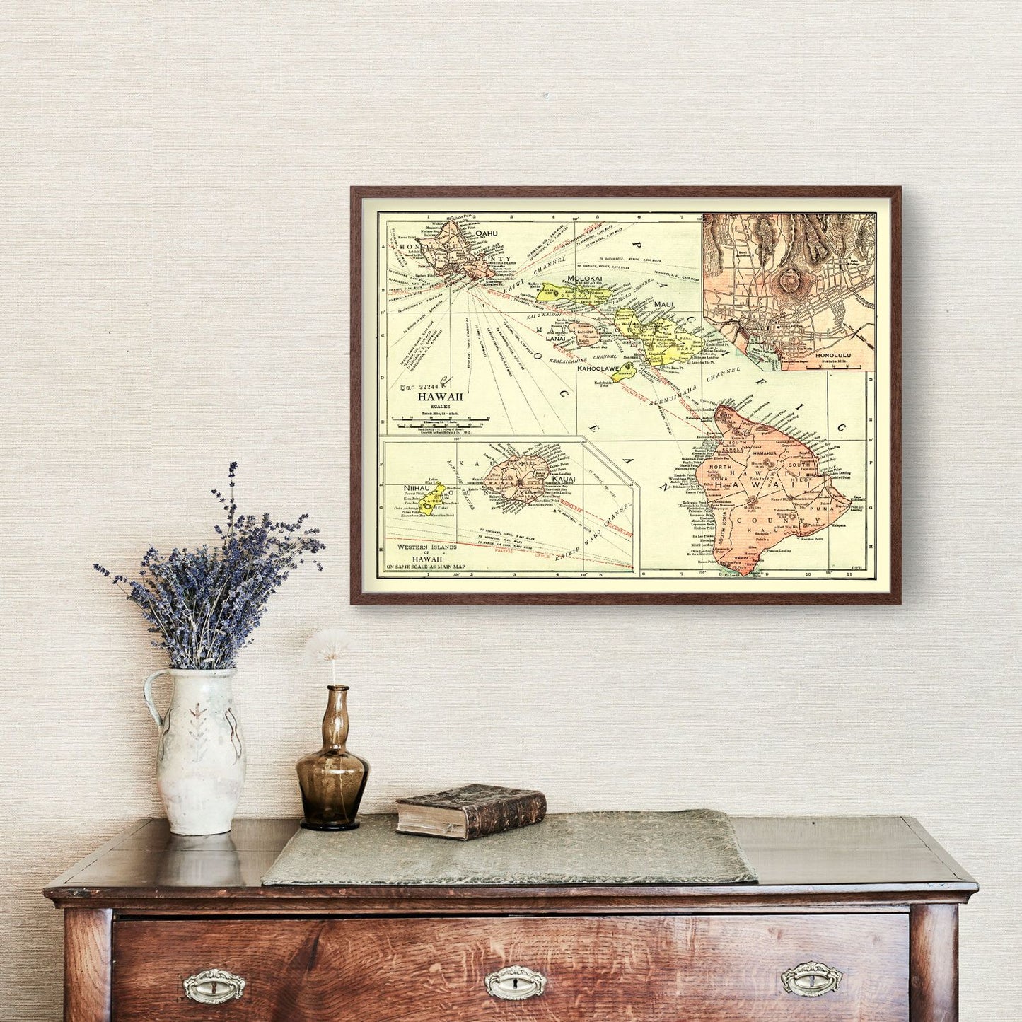 Vintage Map of Hawaii, 1912