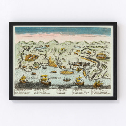 vintage map of Louisiana, 1770