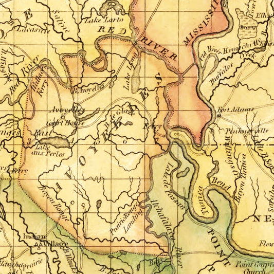 Vintage Map of Louisiana, 1820