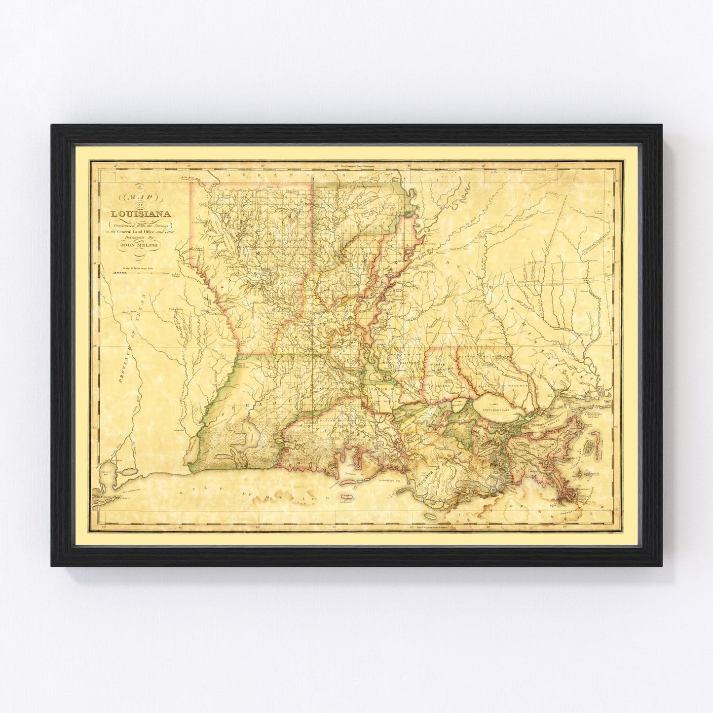 Vintage map of Louisiana, 1820