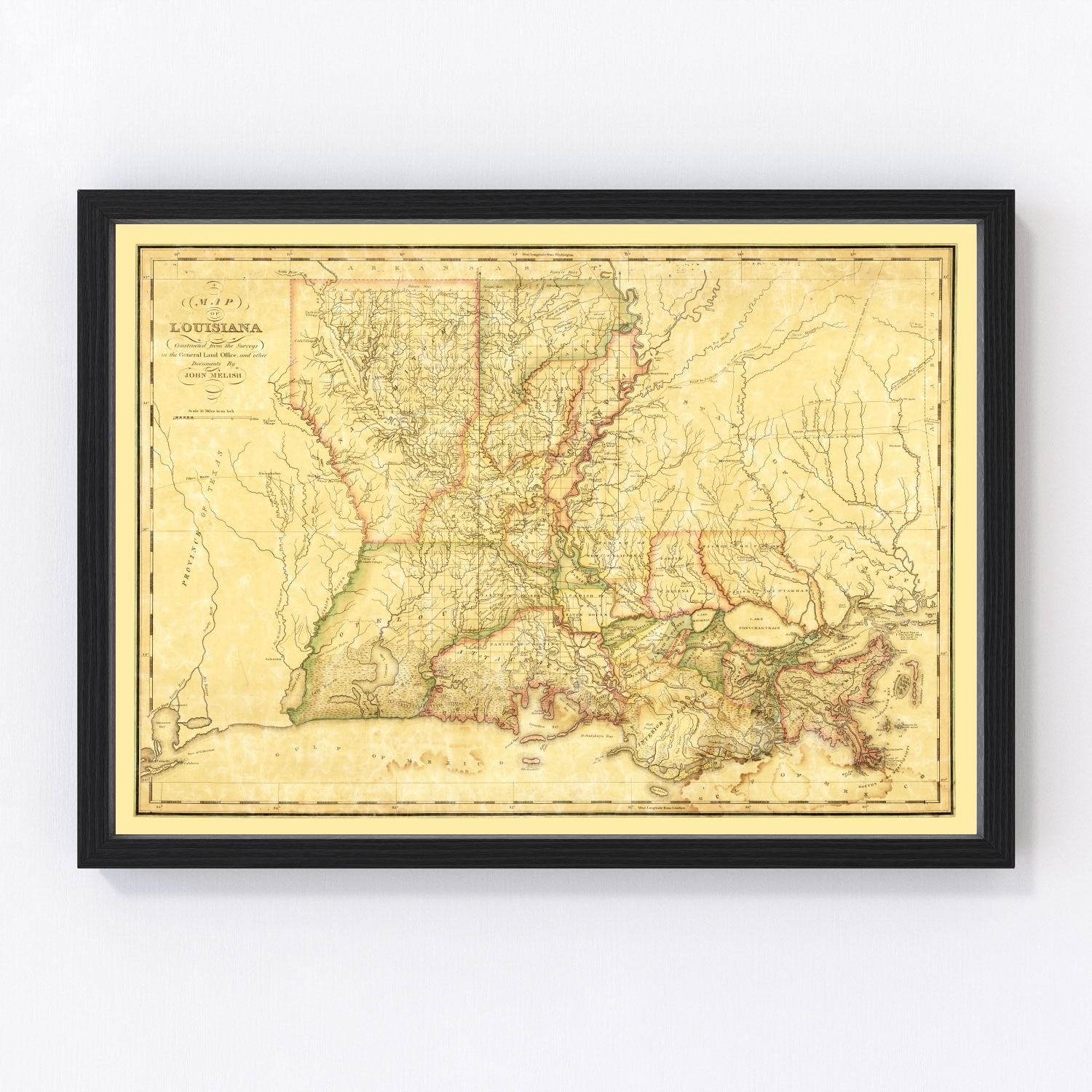 Vintage map of Louisiana, 1820