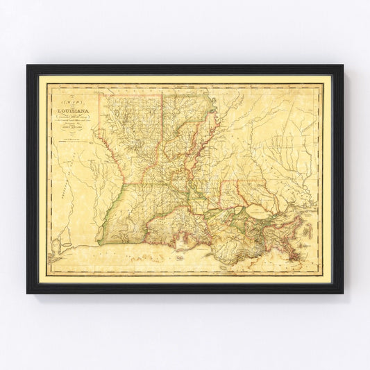 Vintage map of Louisiana, 1820