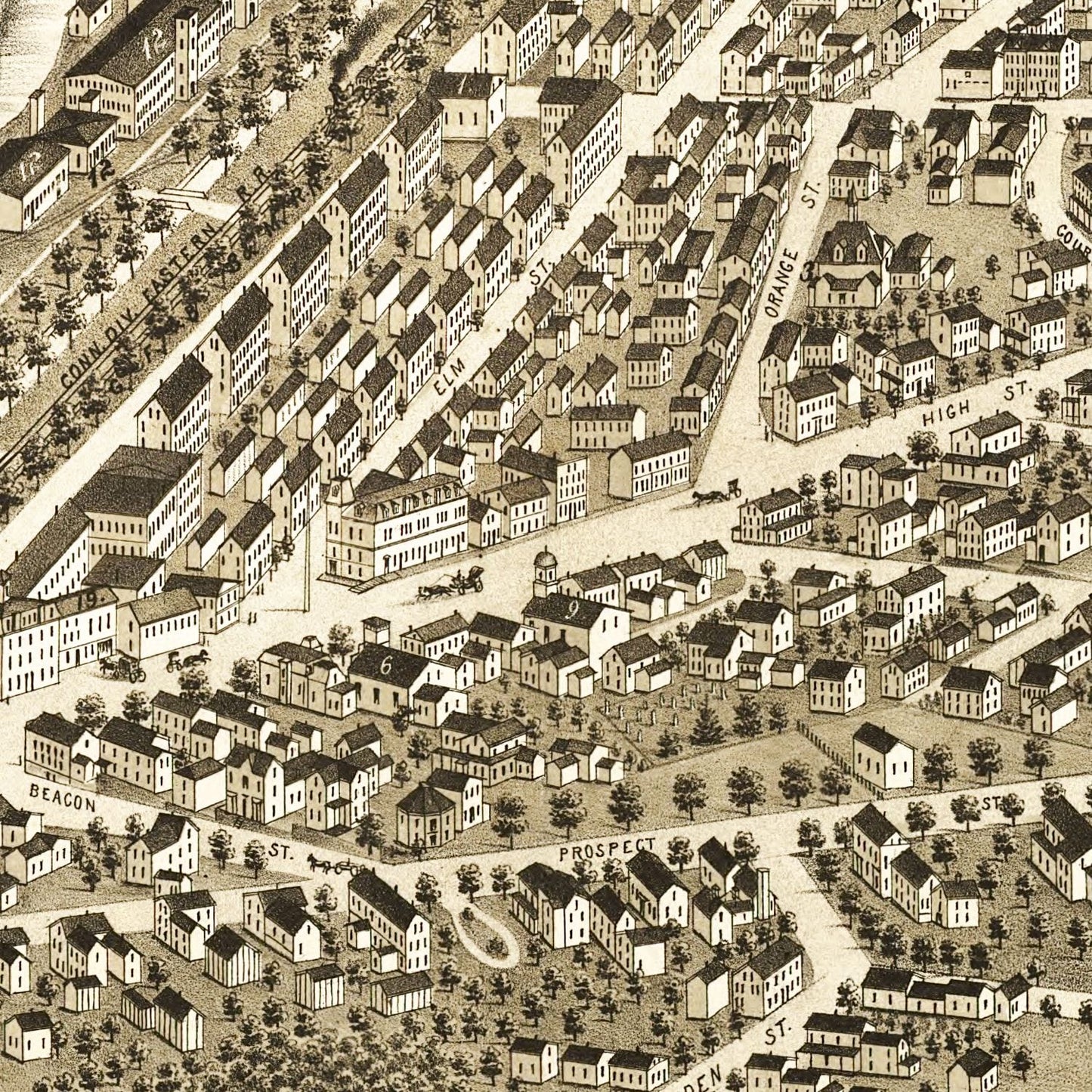 Vintage Map of Great Falls, New Hampshire, 1877