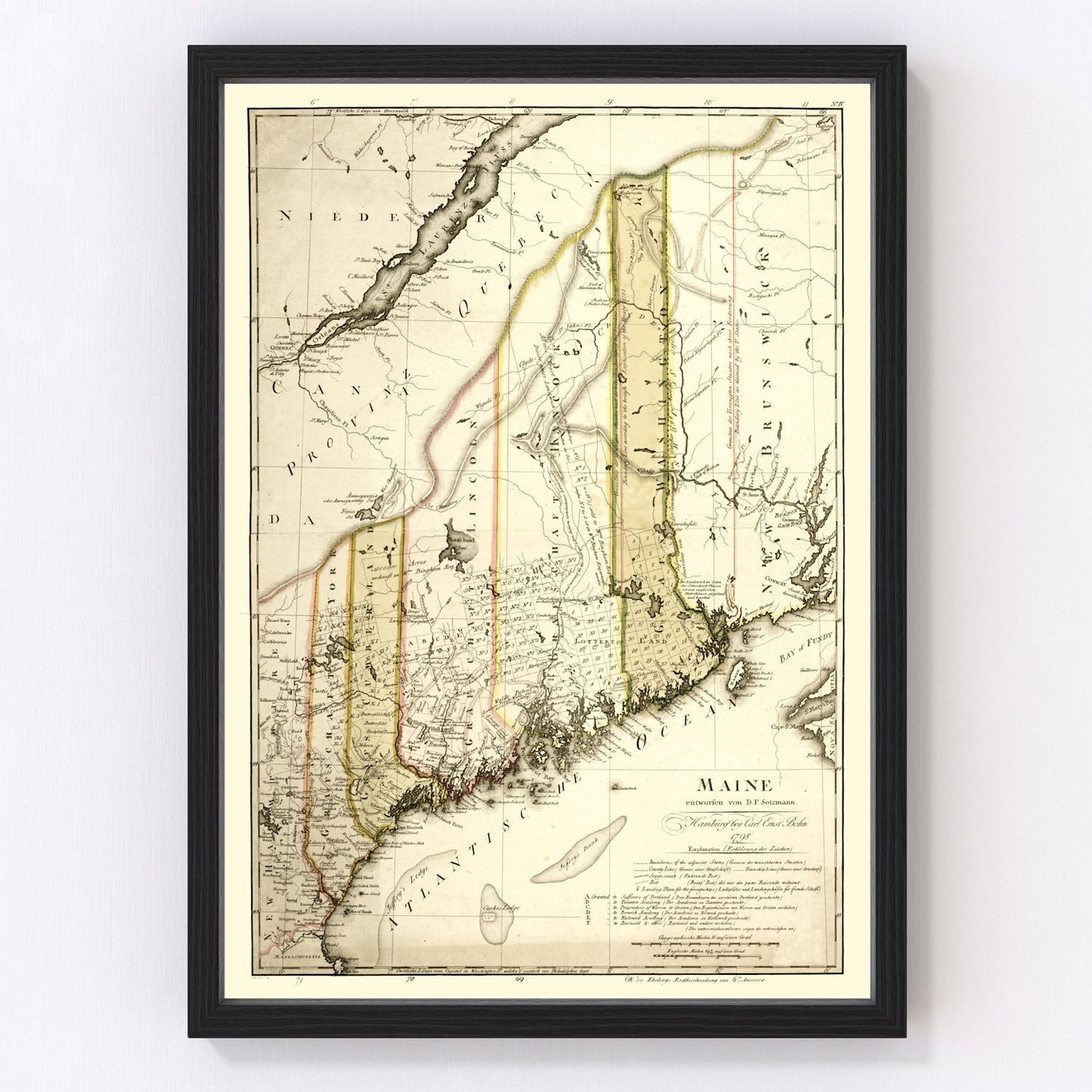 Vintage map of Maine, 1798
