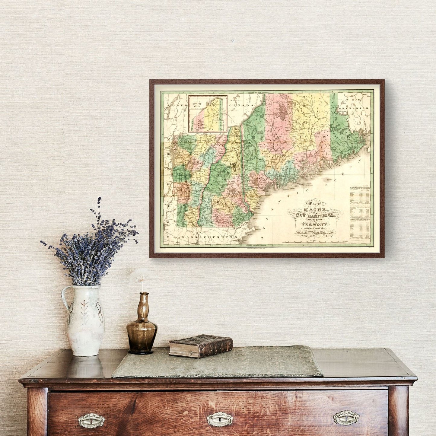 Vintage Map of Maine, 1826
