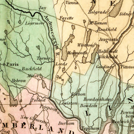 Vintage Map of Maine, 1826