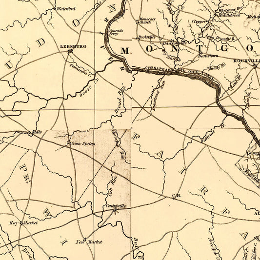 Vintage Map of Maryland, 1841