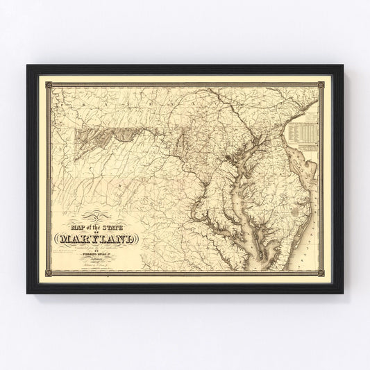 Vintage map of Maryland, 1841
