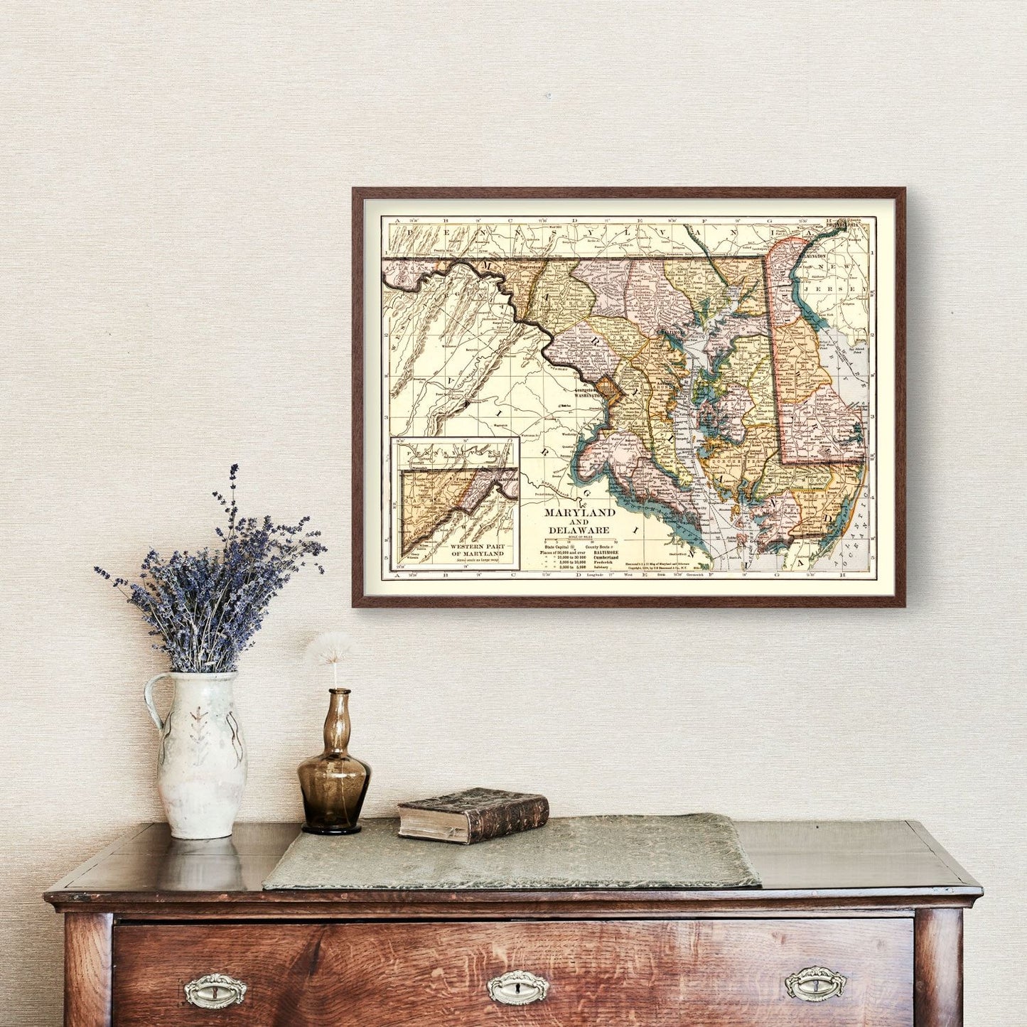 Vintage Map of Delaware, 1904