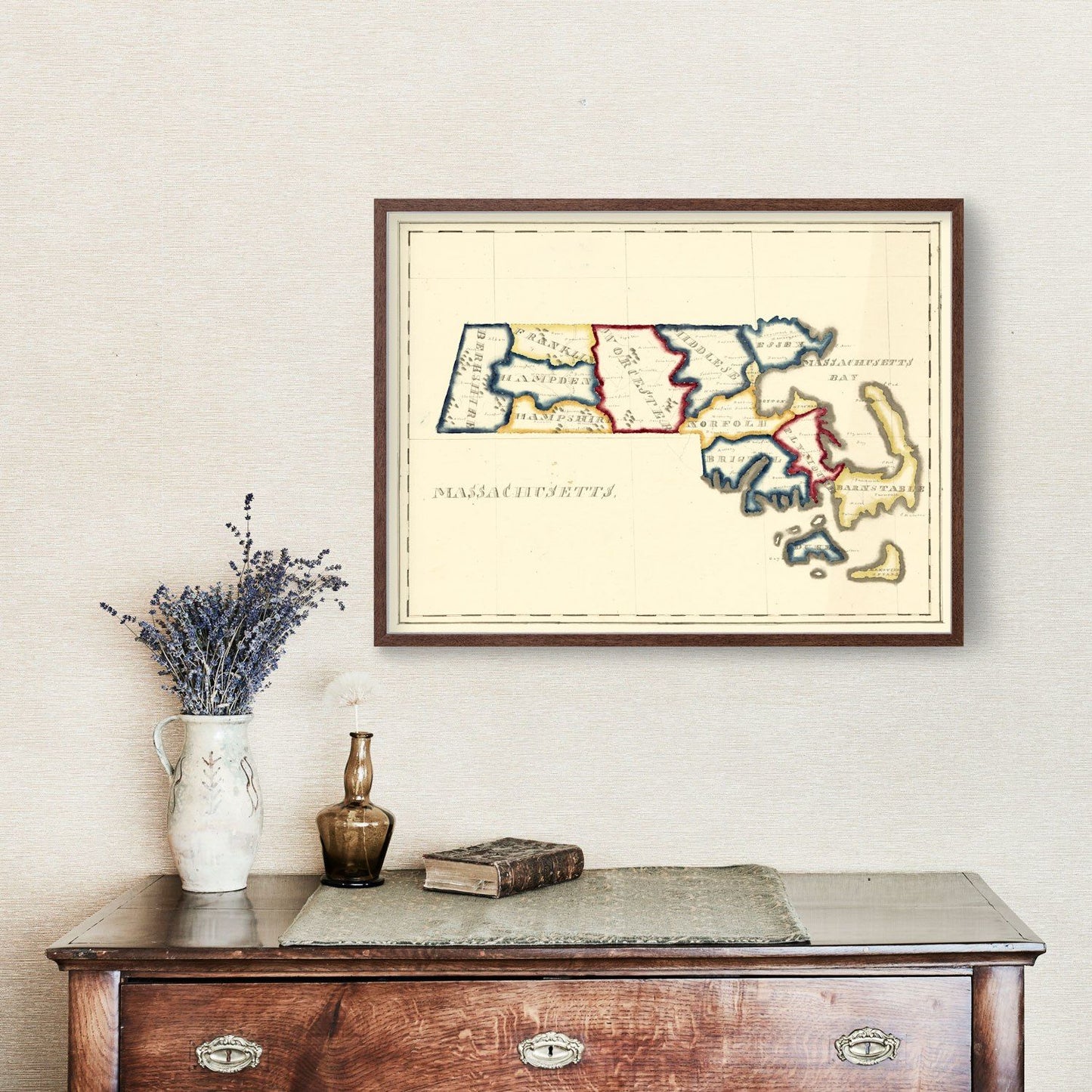 Vintage Map of Massachusetts, 1820