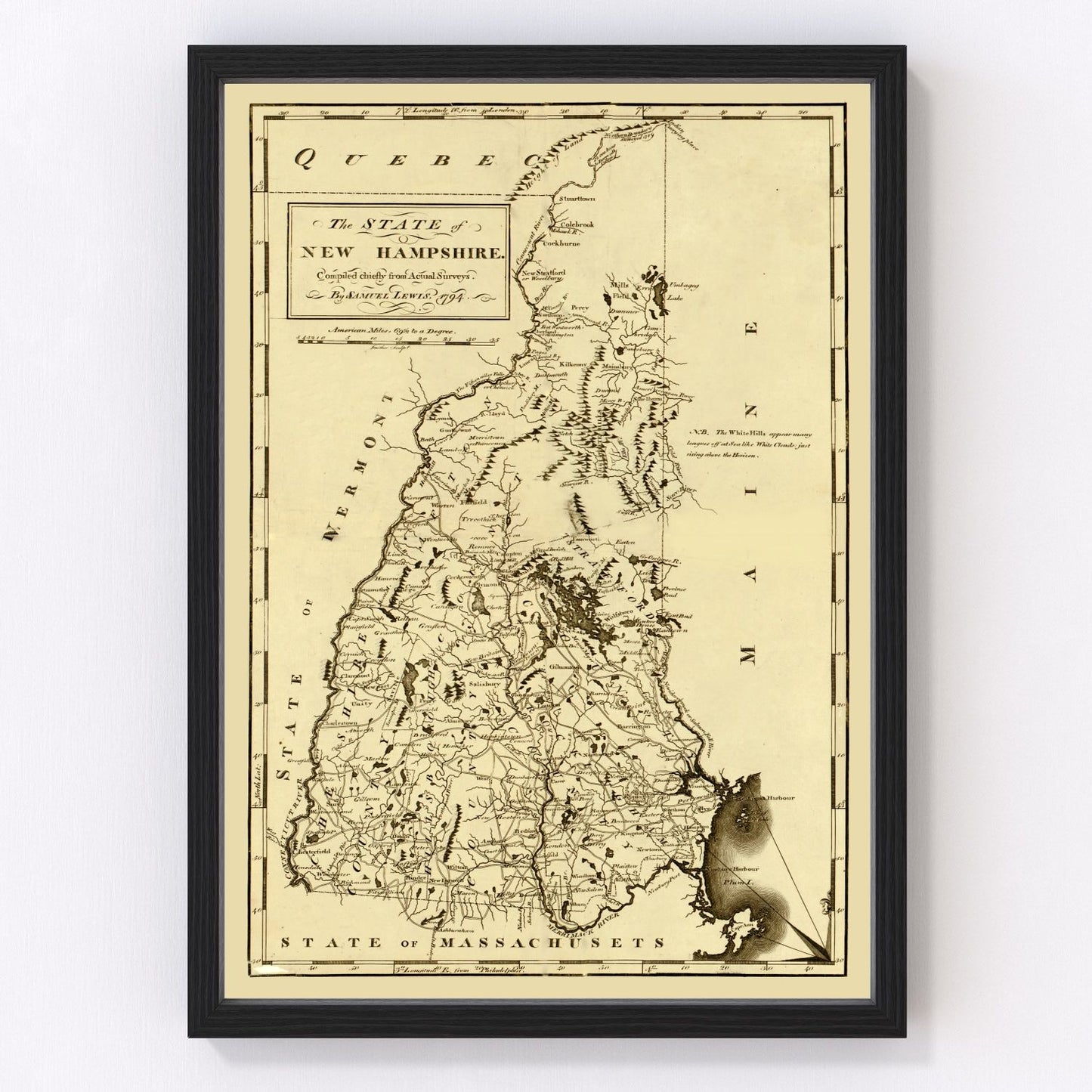 Vintage map of New Hampshire, 1794