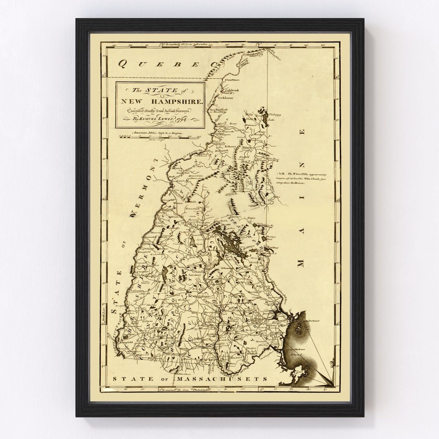 Vintage map of New Hampshire, 1794
