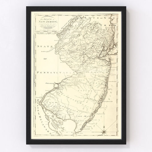 Vintage map of New Jersey, 1795