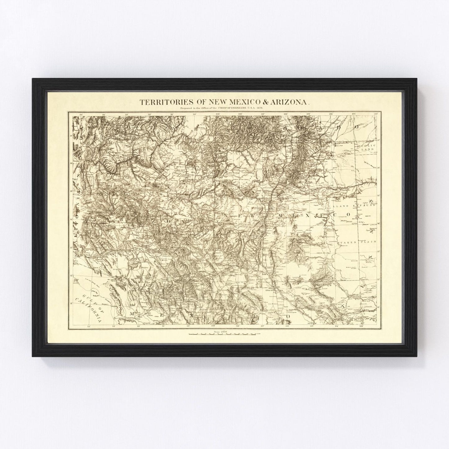 Vintage map of New Mexico, 1879