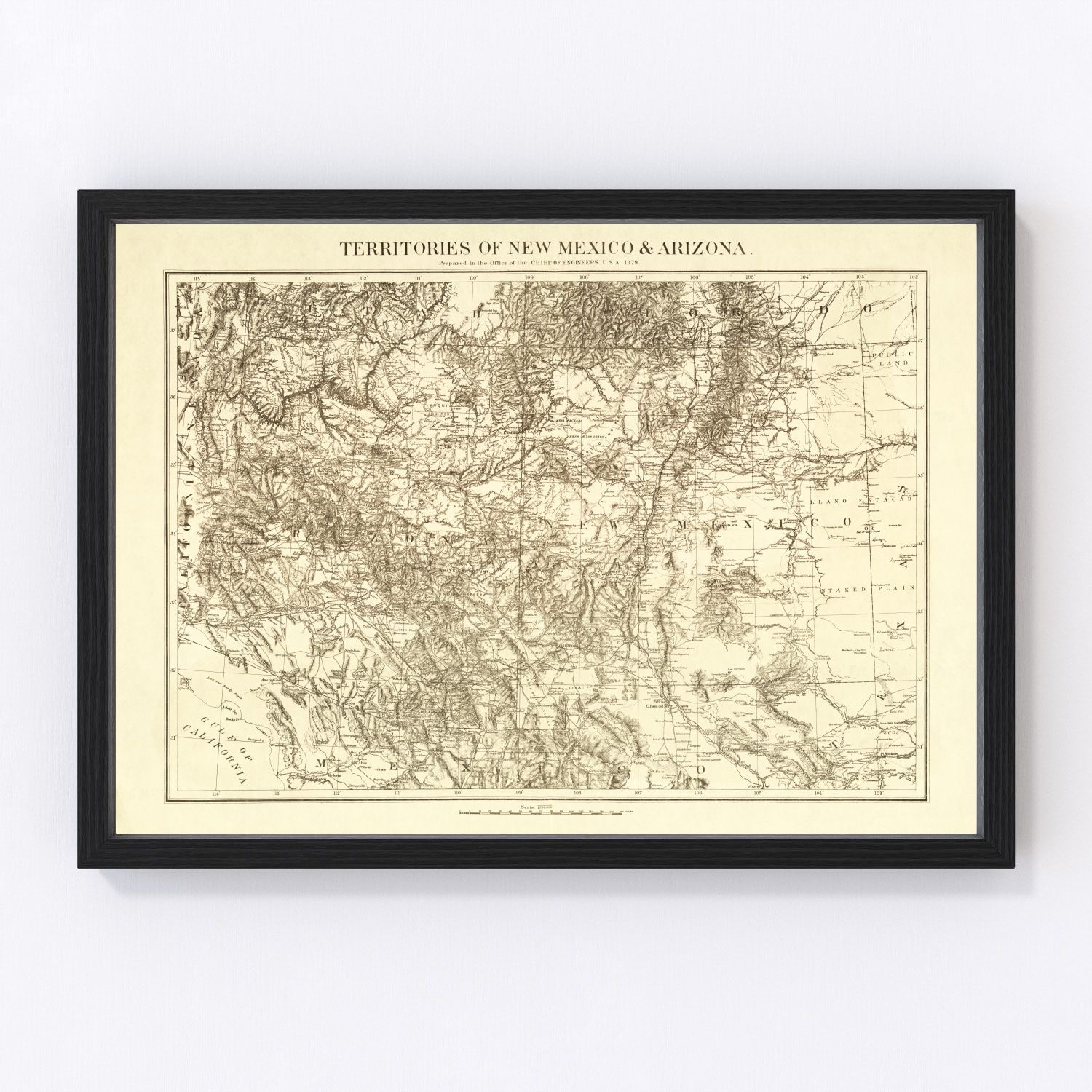 Vintage map of New Mexico, 1879