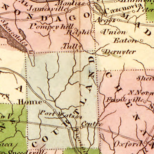 Vintage Map of New York State, 1833