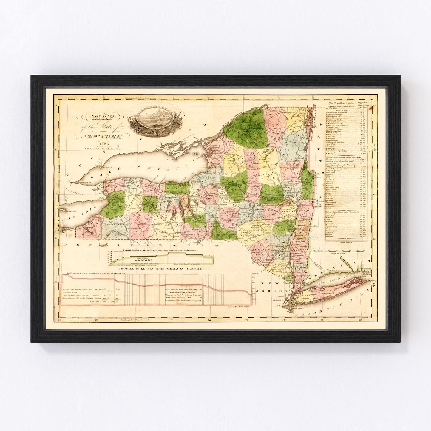 Vintage map of New York, 1833