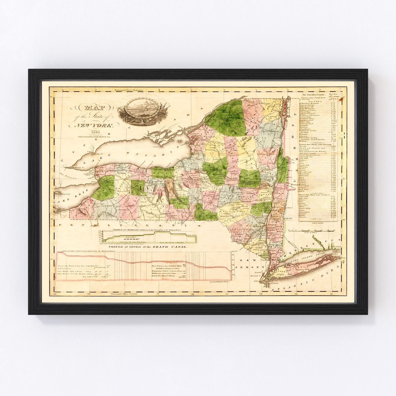 Vintage map of New York, 1833