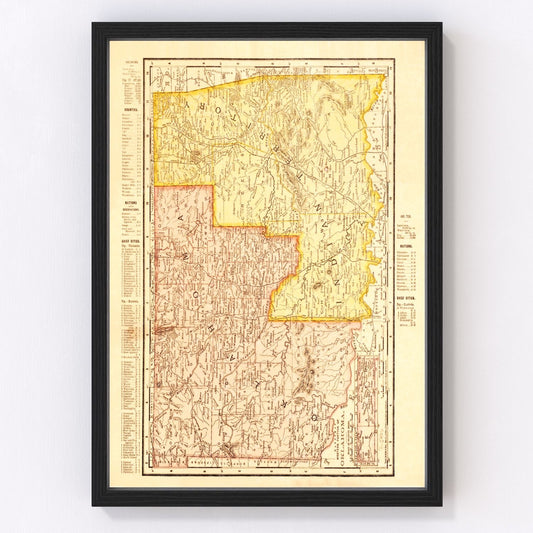 Vintage map of Oklahoma, 1895