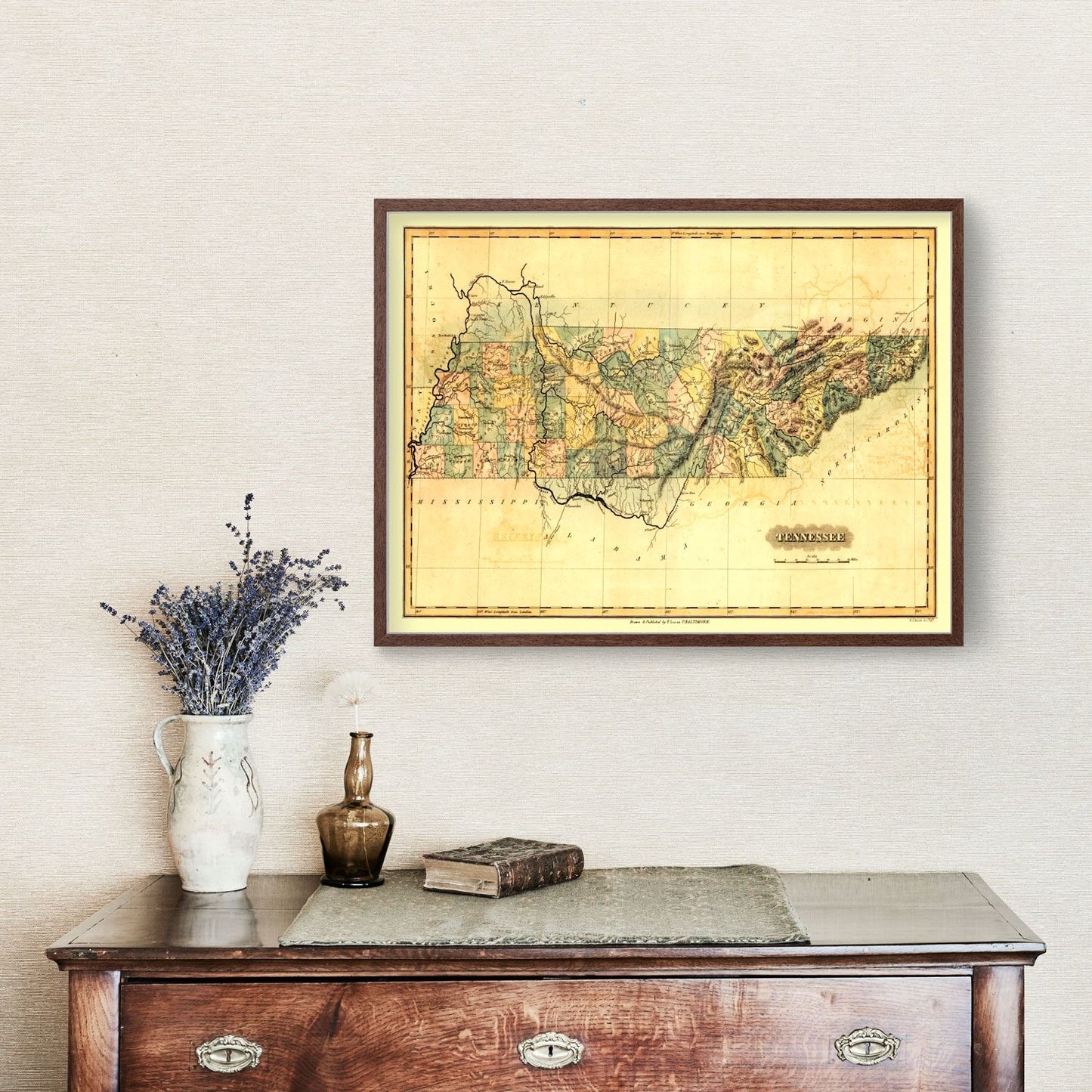 Vintage Map of Tennessee, 1826
