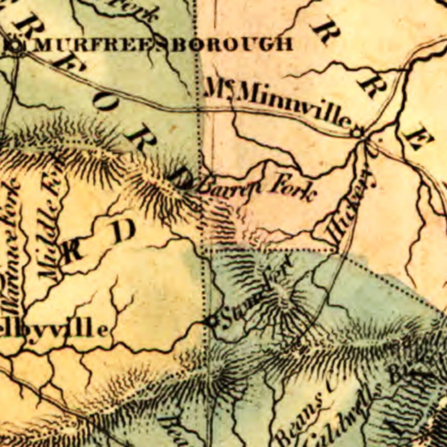 Vintage Map of Tennessee, 1826