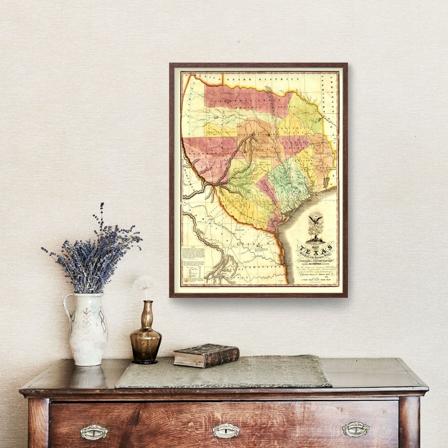 Vintage Map of Texas, 1837
