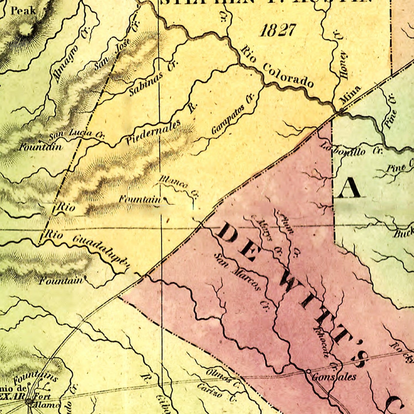Vintage Map of Texas, 1837