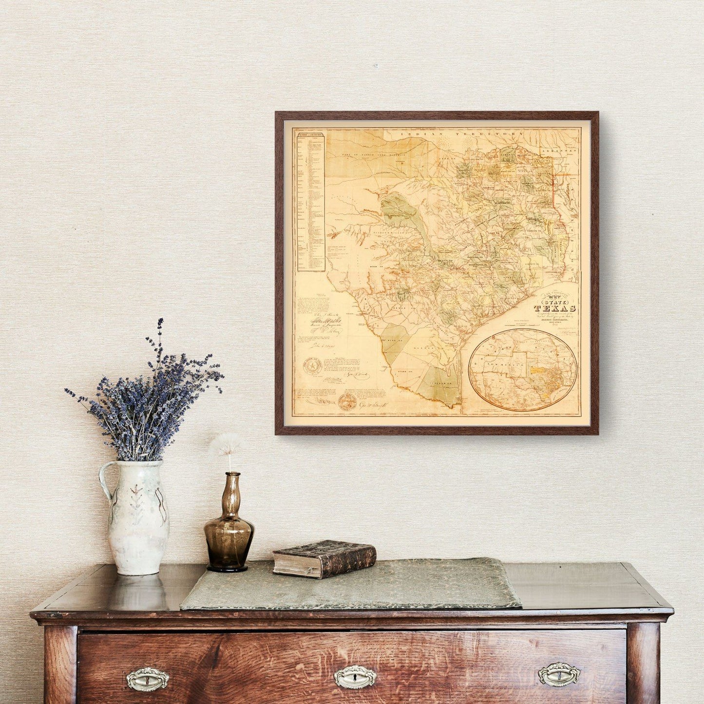 Vintage Map of Texas, 1853