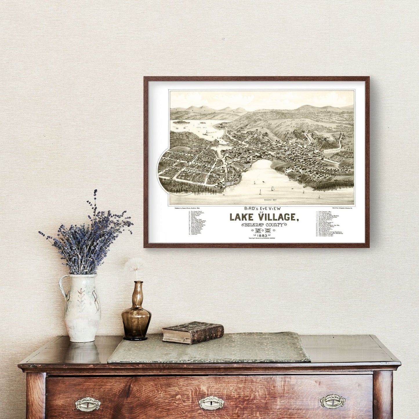 Vintage Map of Lake Village, New Hampshire, 1883