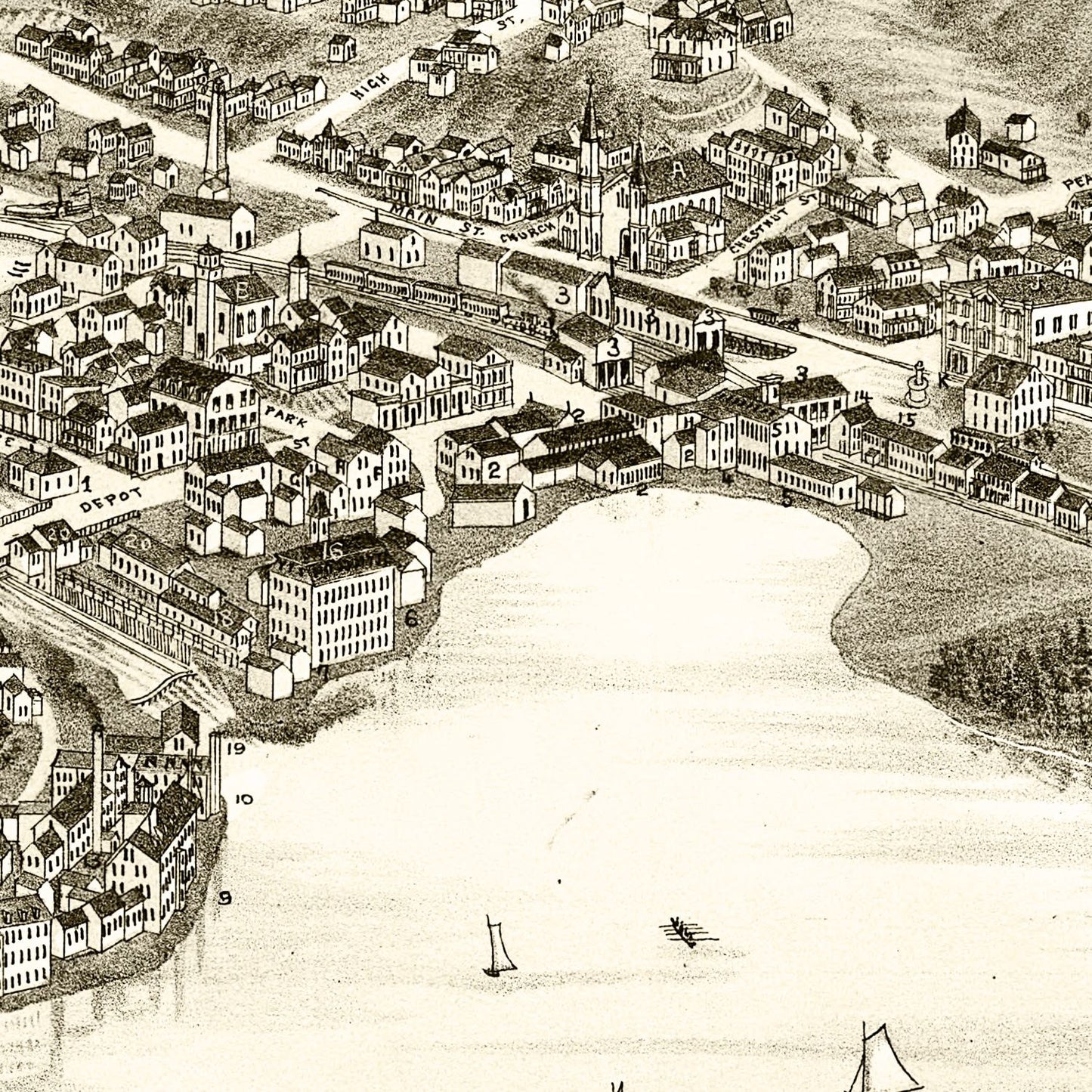 Vintage Map of Lake Village, New Hampshire, 1883