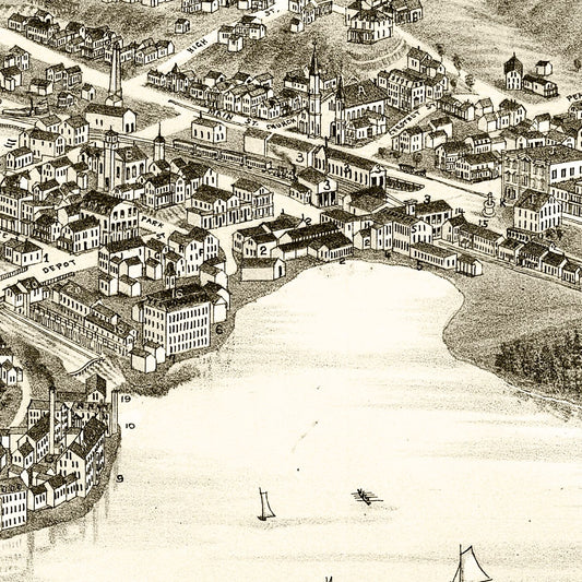 Vintage Map of Lake Village, New Hampshire, 1883